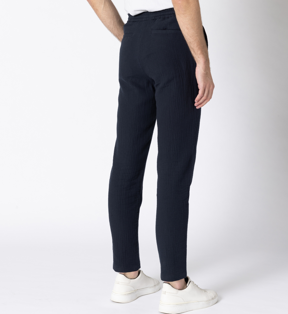 Pantalon en gaze de coton marine
