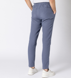 Pantalon en gaze de coton bleu