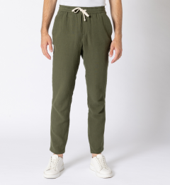 Pantalon en gaze de coton kaki