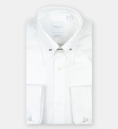 Chemise Blanche Pin Collar Coupe cintrée
