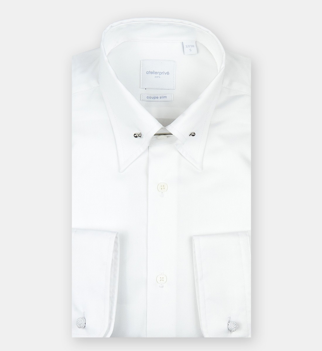 Chemise Blanche Pin Collar Coupe cintrée