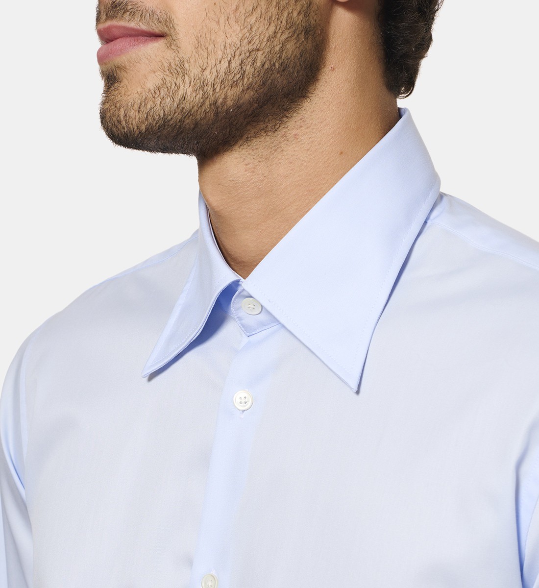 Chemise ciel col Damoiseaux coupe cintrée