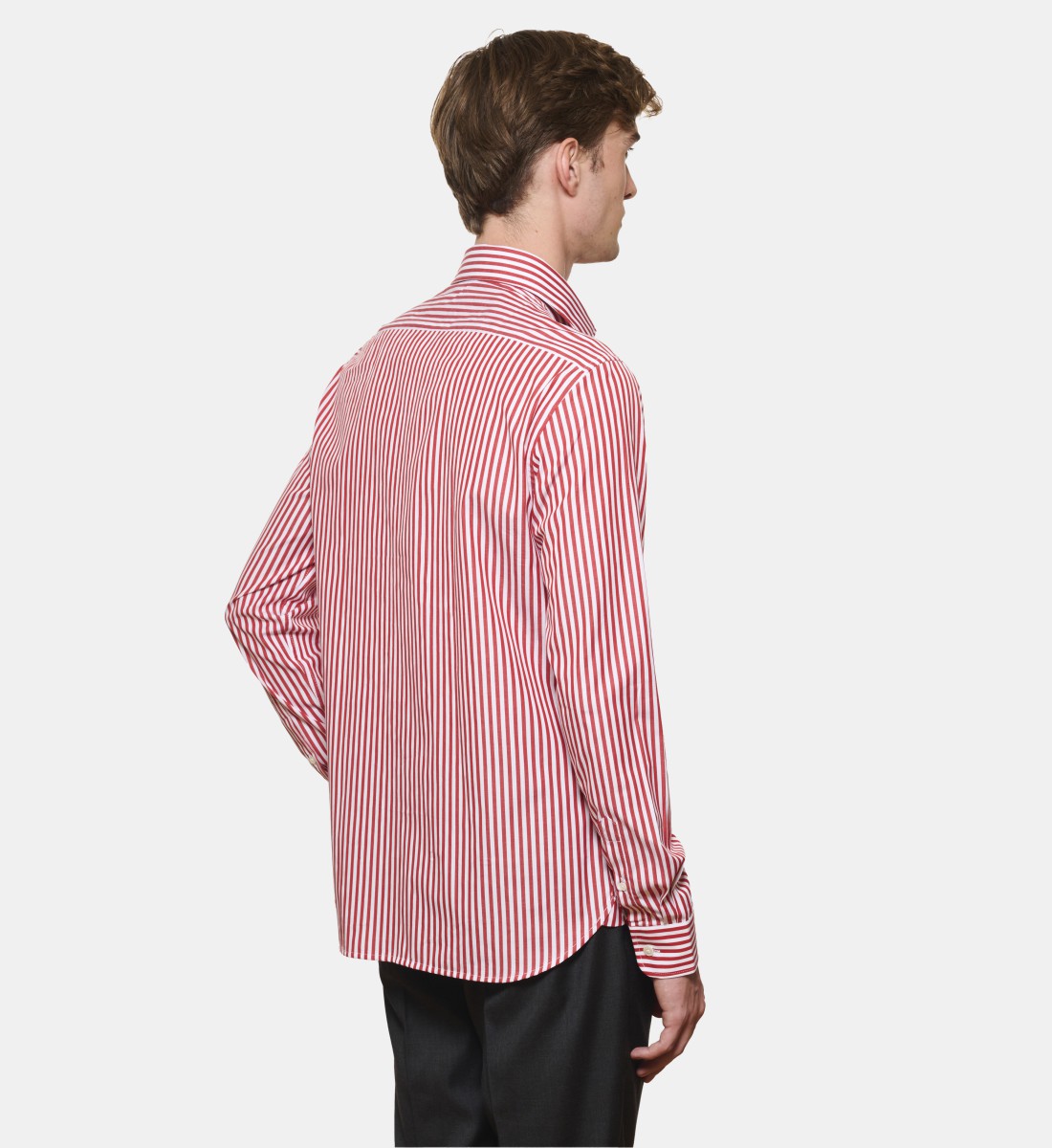 Chemise rouge à rayures bâtons coupe droite