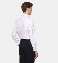 Chemise blanche en large twill coupe droite
