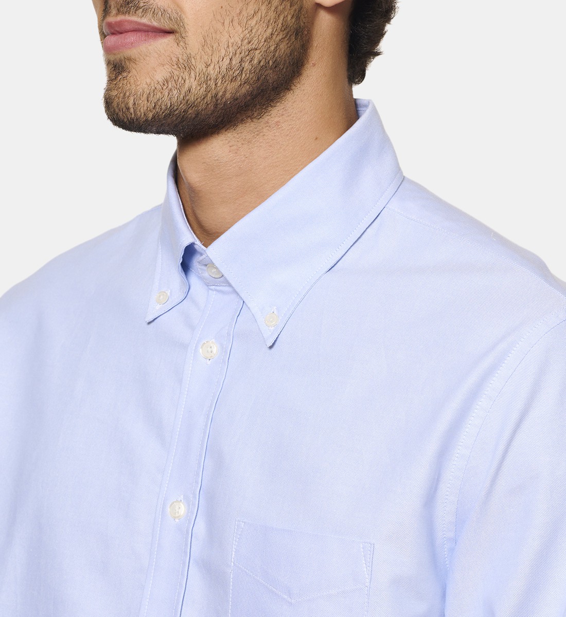 Chemise oxford ciel coupe droite
