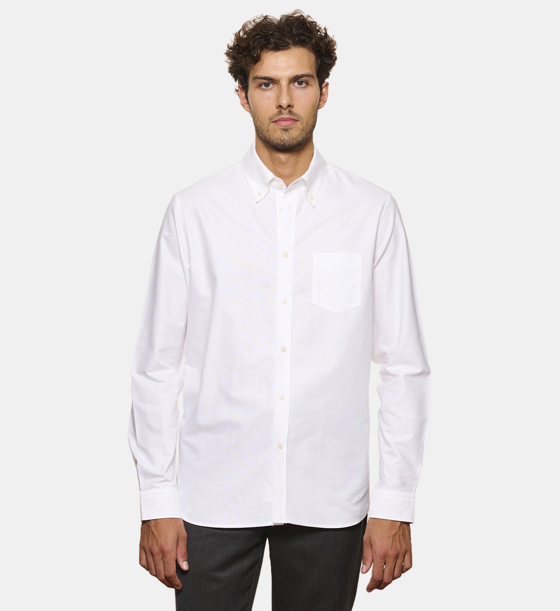 Chemise oxford blanc coupe droite