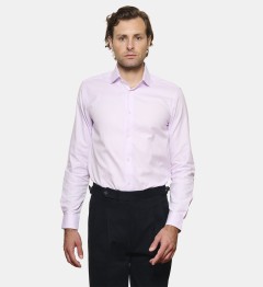 Chemise parme en panama coupe cintrée