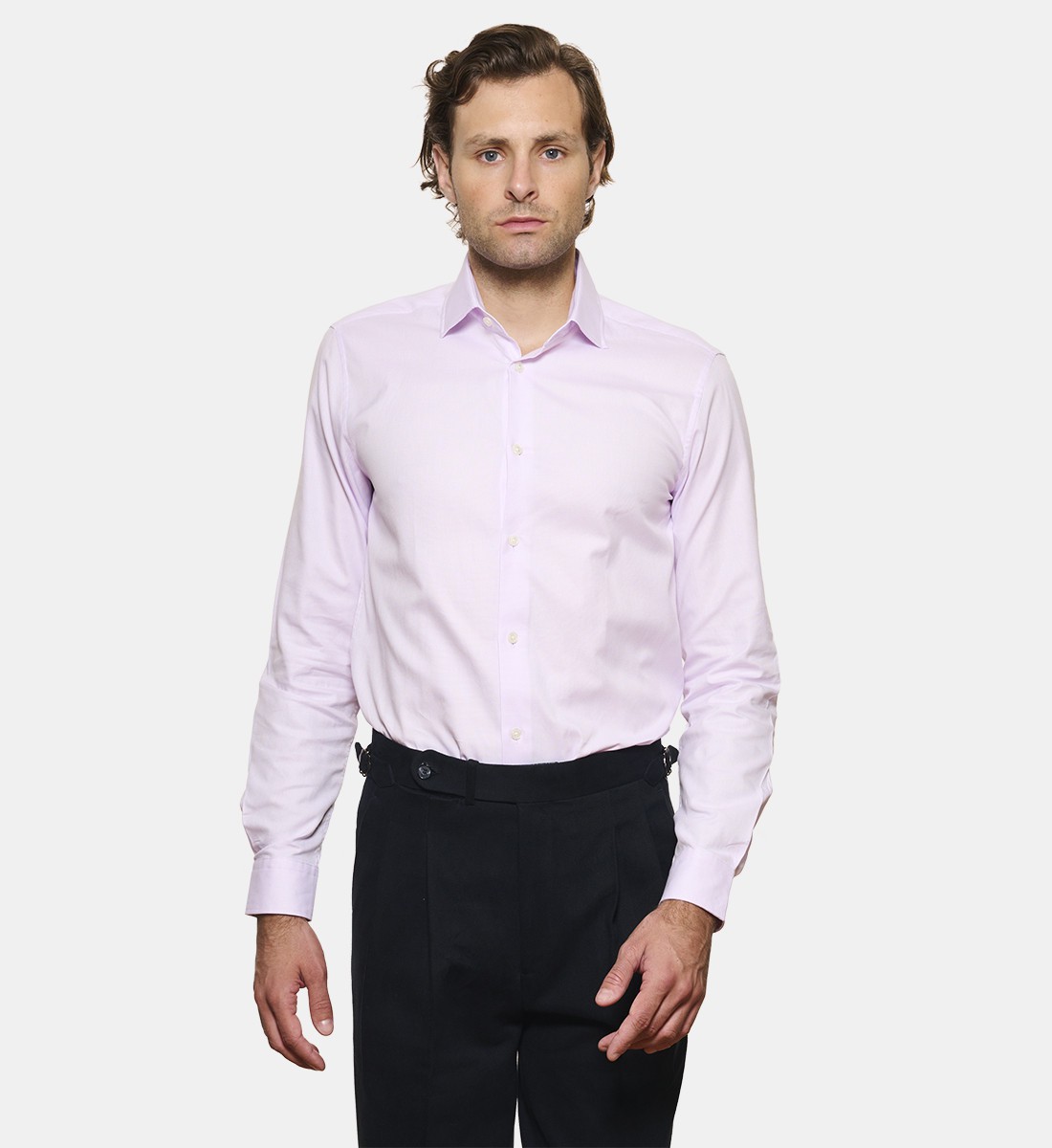 Chemise parme en panama coupe cintrée