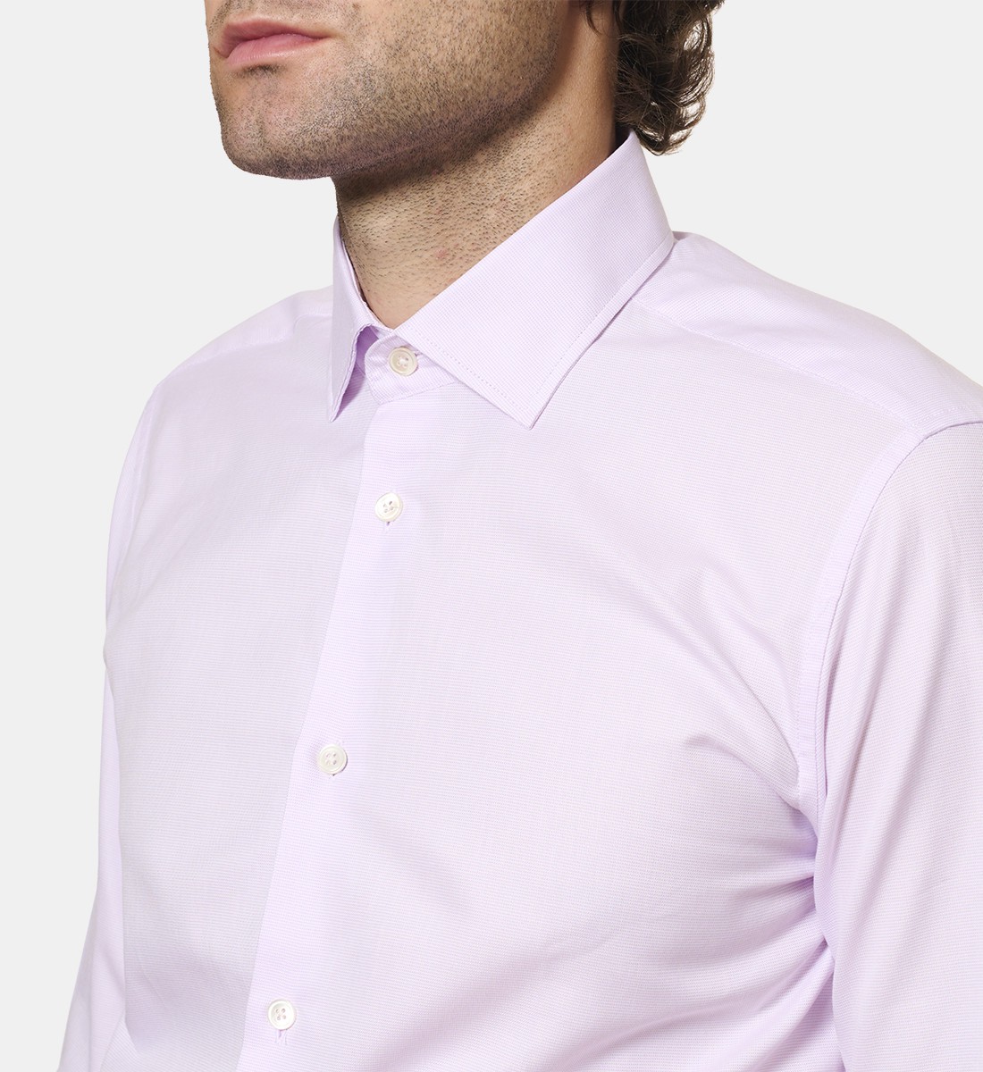 Chemise parme en panama coupe cintrée