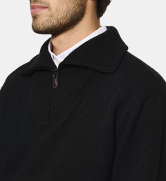 Pull camionneur noir en cachemire et laine