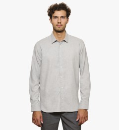 Chemise en flanelle grise coupe cintrée