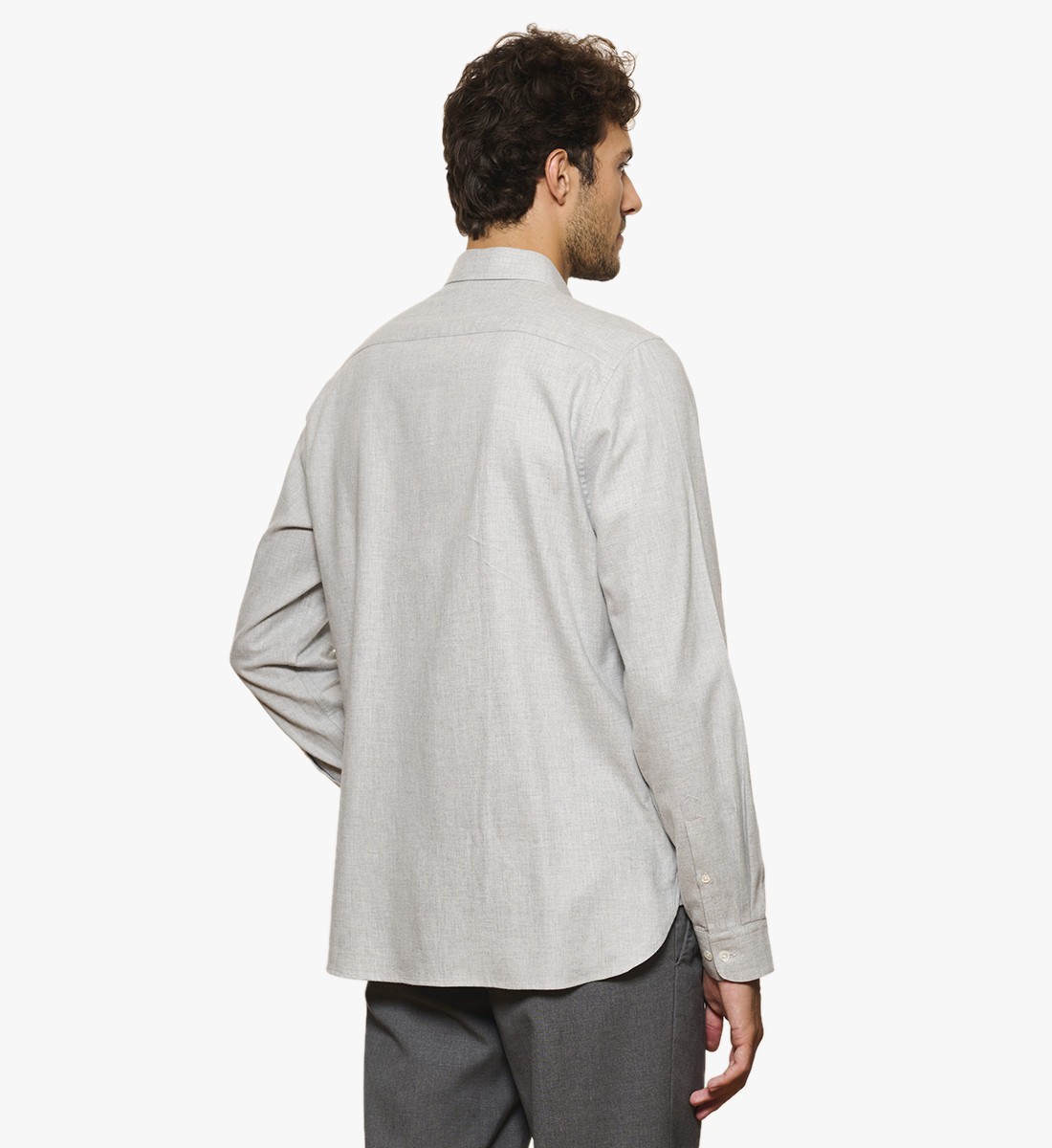 Chemise en flanelle grise coupe cintrée