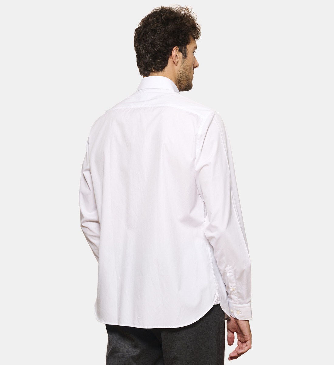 Chemise blanche en popeline double retors coupe cintrée