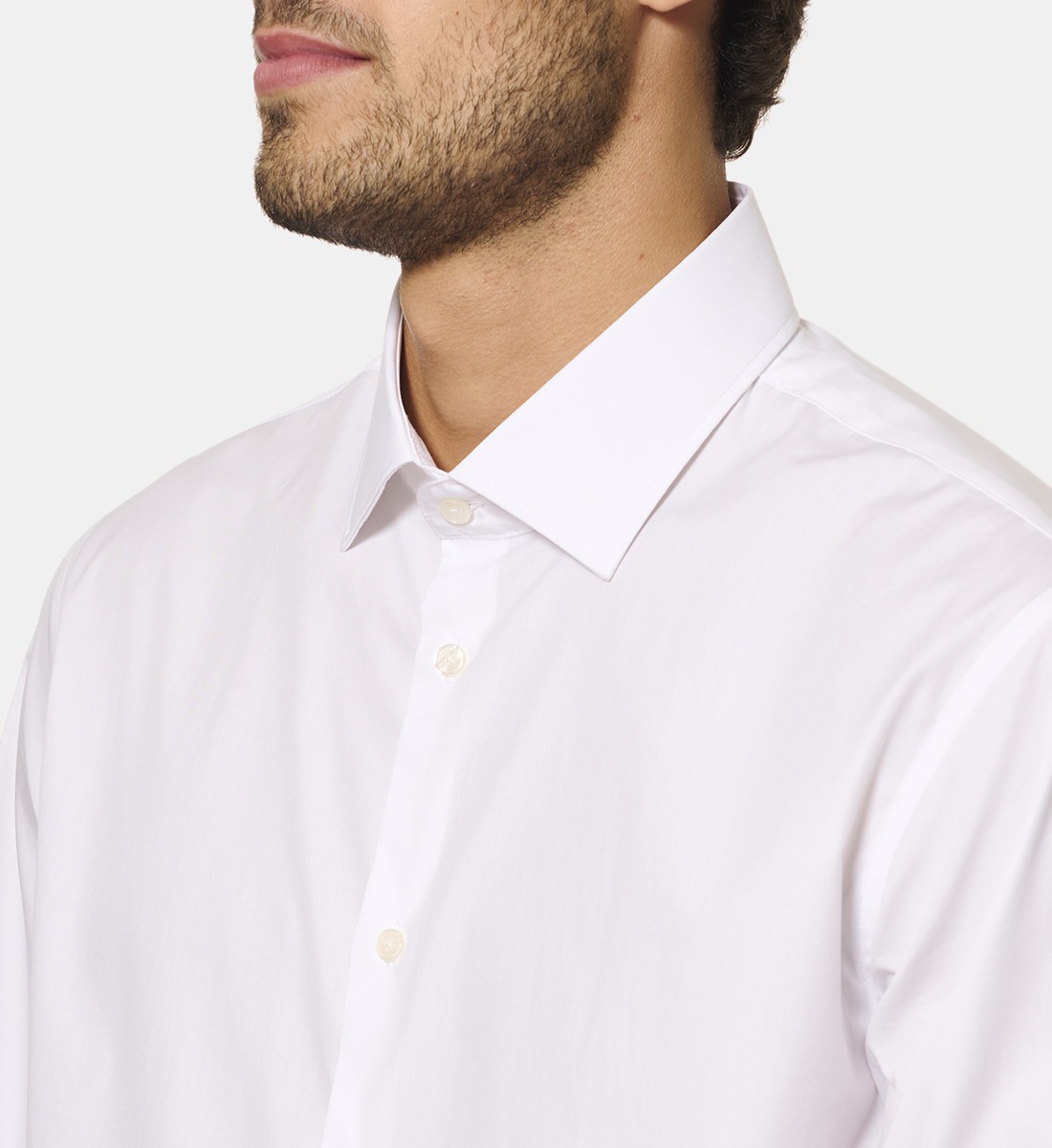Chemise blanche en popeline double retors coupe cintrée