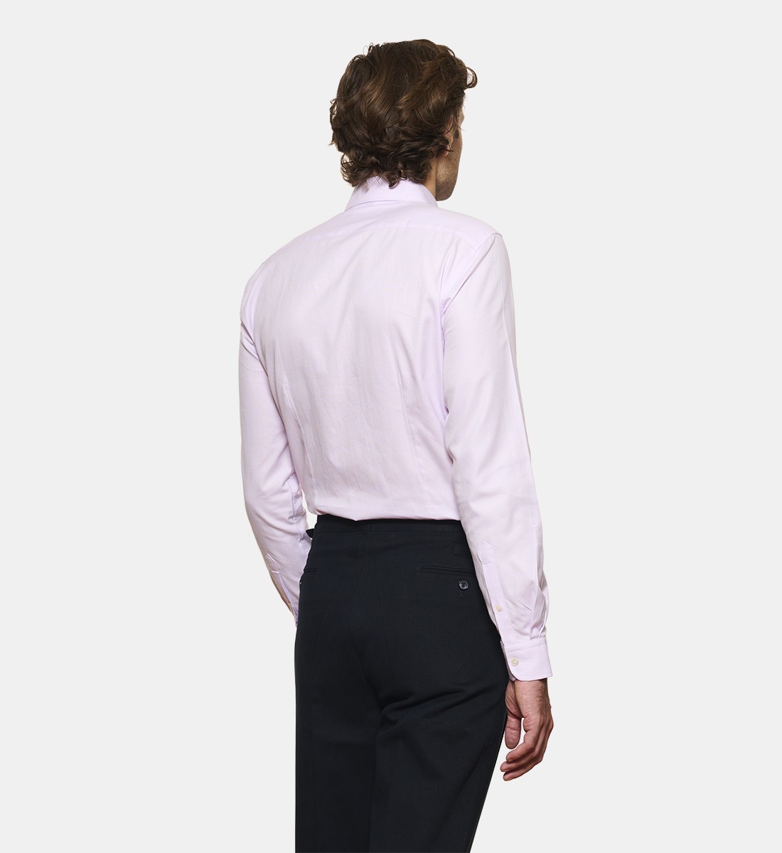 Chemise parme en panama coupe droite