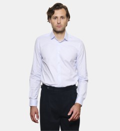 Chemise ciel en panama coupe droite