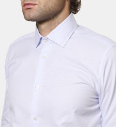 Chemise ciel en panama coupe droite