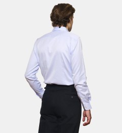Chemise ciel pointe diamantée coupe cintrée