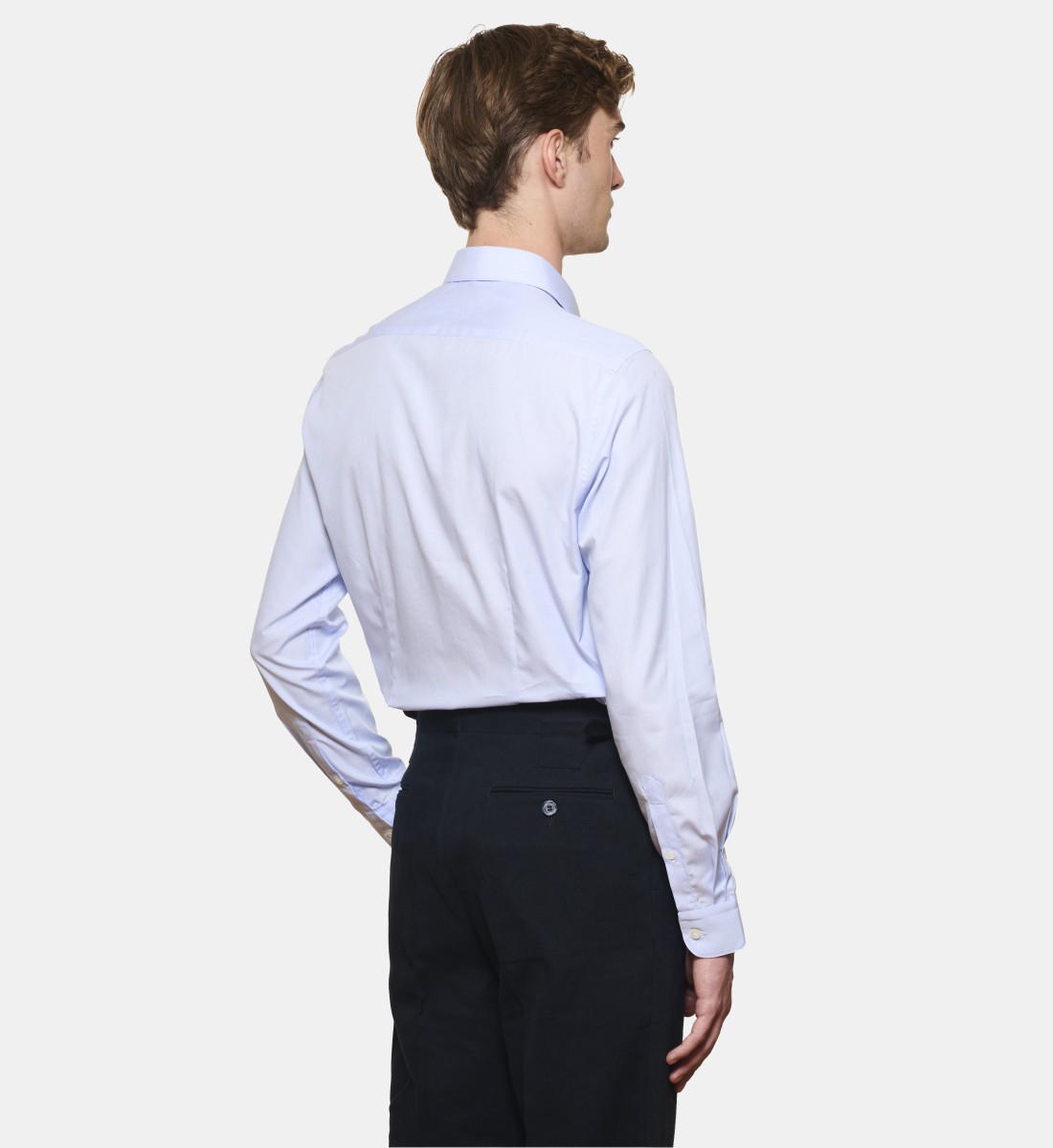 Chemise ciel rayures milleraies coupe cintrée