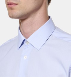 Chemise ciel rayures milleraies coupe cintrée