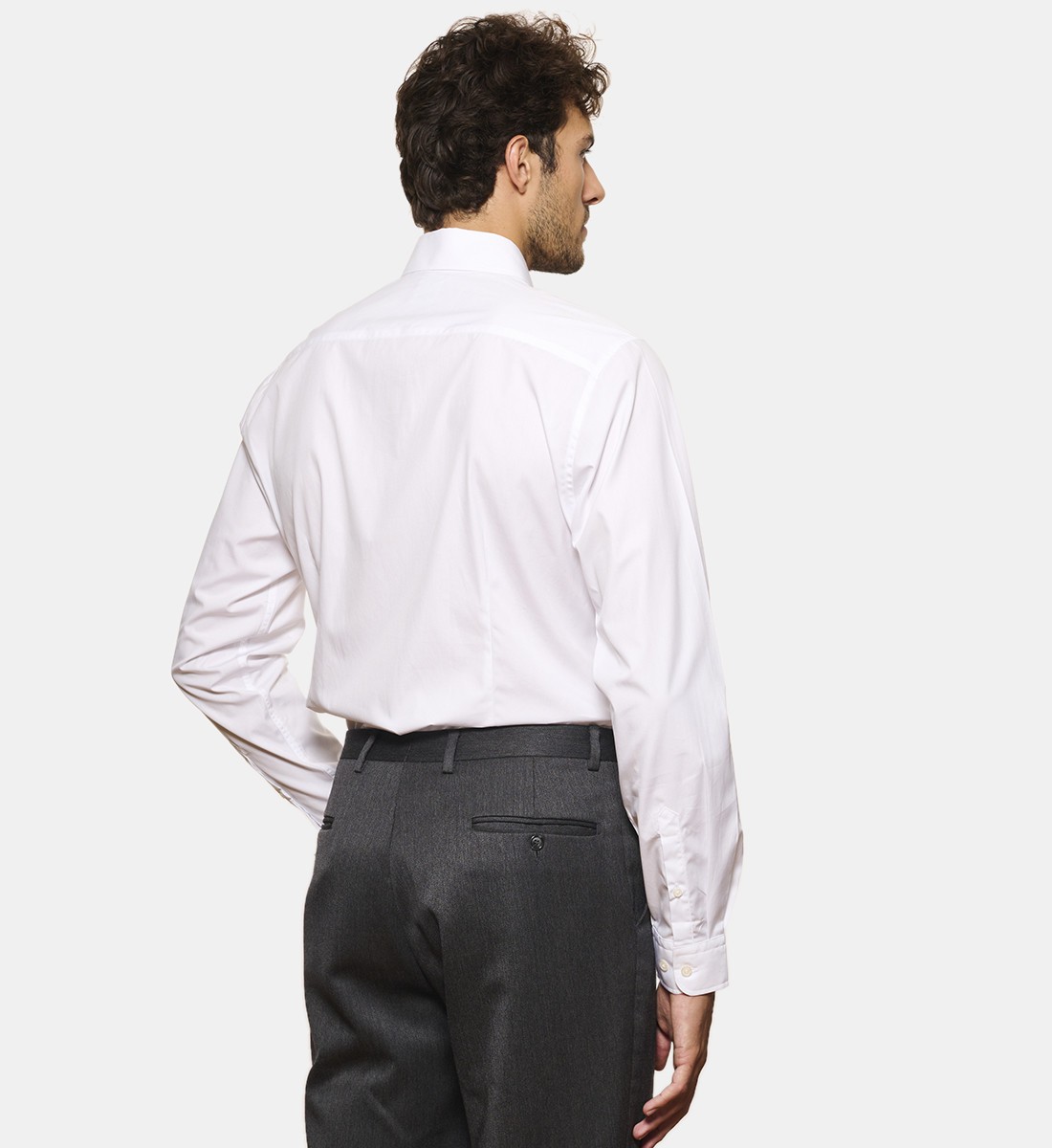 Chemise blanche en popeline double retors coupe droite
