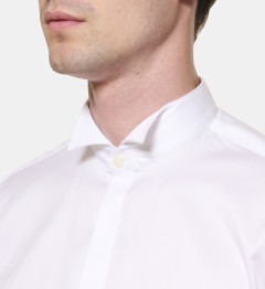 Chemise blanche col cassé coupe droite