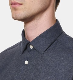 Chemise en flanelle marine coupe cintrée