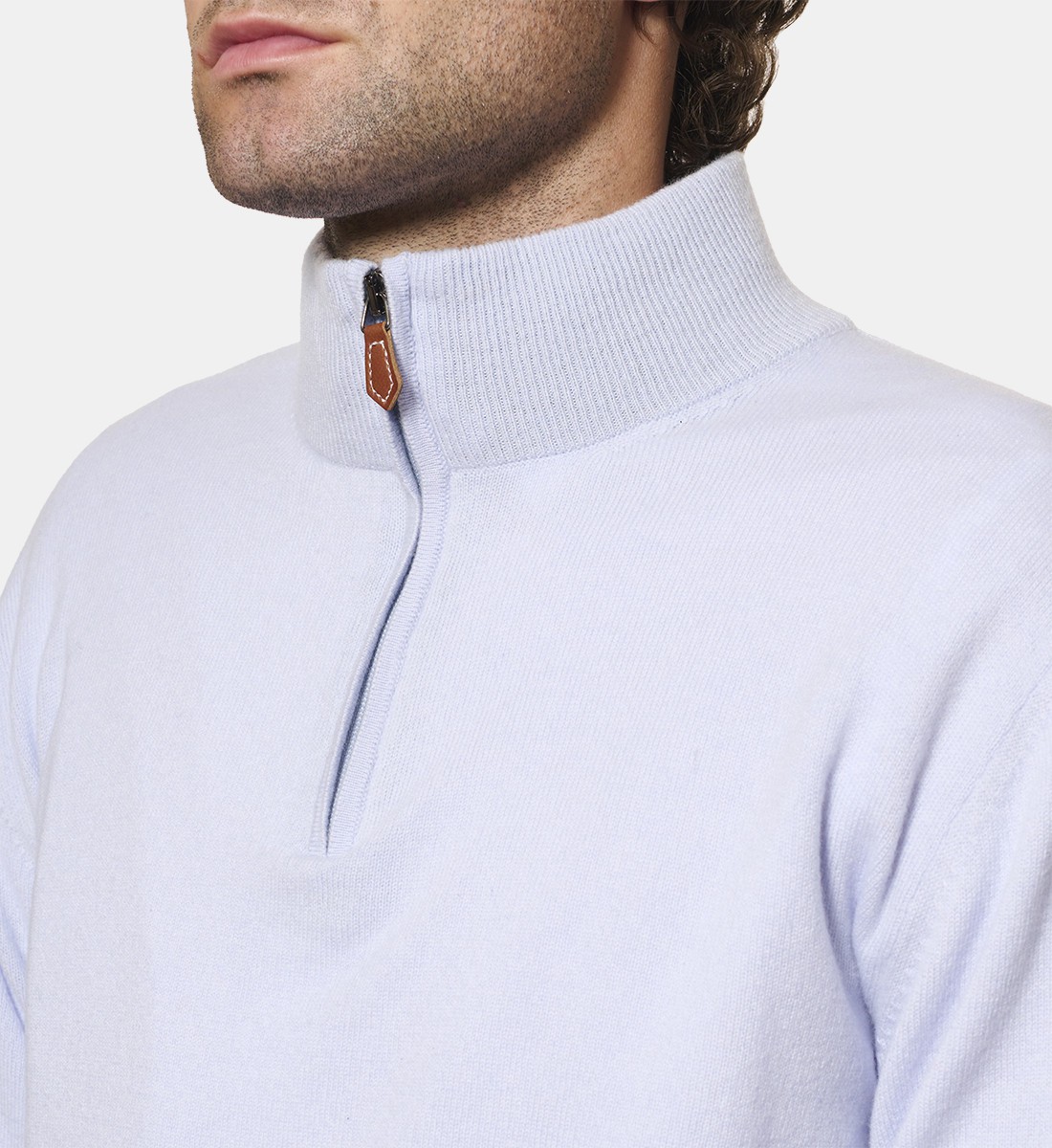 Pull ciel à col zippé en cachemire