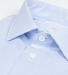 Chemise ciel en panama coupe droite
