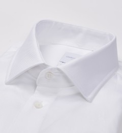 Chemise blanche en large twill coupe droite