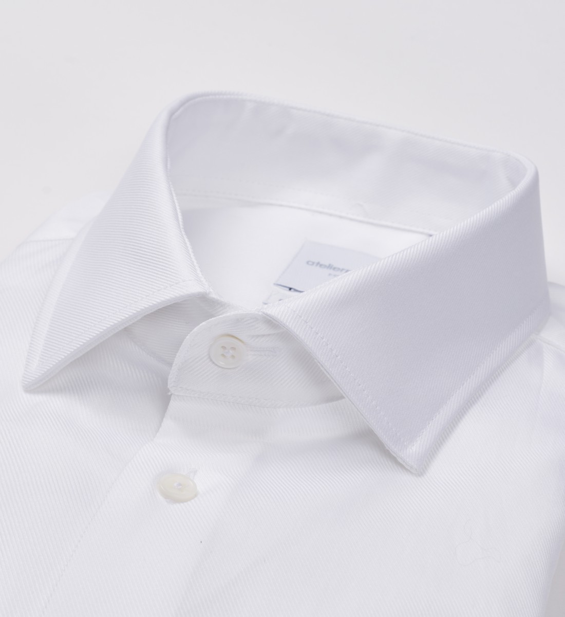 Chemise blanche en large twill coupe droite