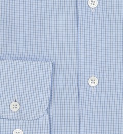 Chemise en popeline à carreaux ciel coupe cintrée