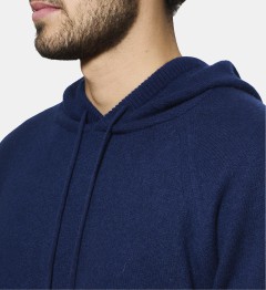 Pull à capuche en cachemire marine