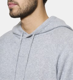 Pull à capuche en cachemire gris clair
