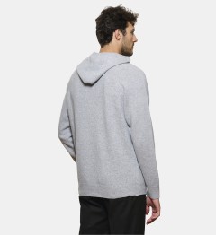 Pull à capuche en cachemire gris clair
