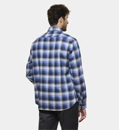 Chemise en velours tabac à col boutonné coupe droite