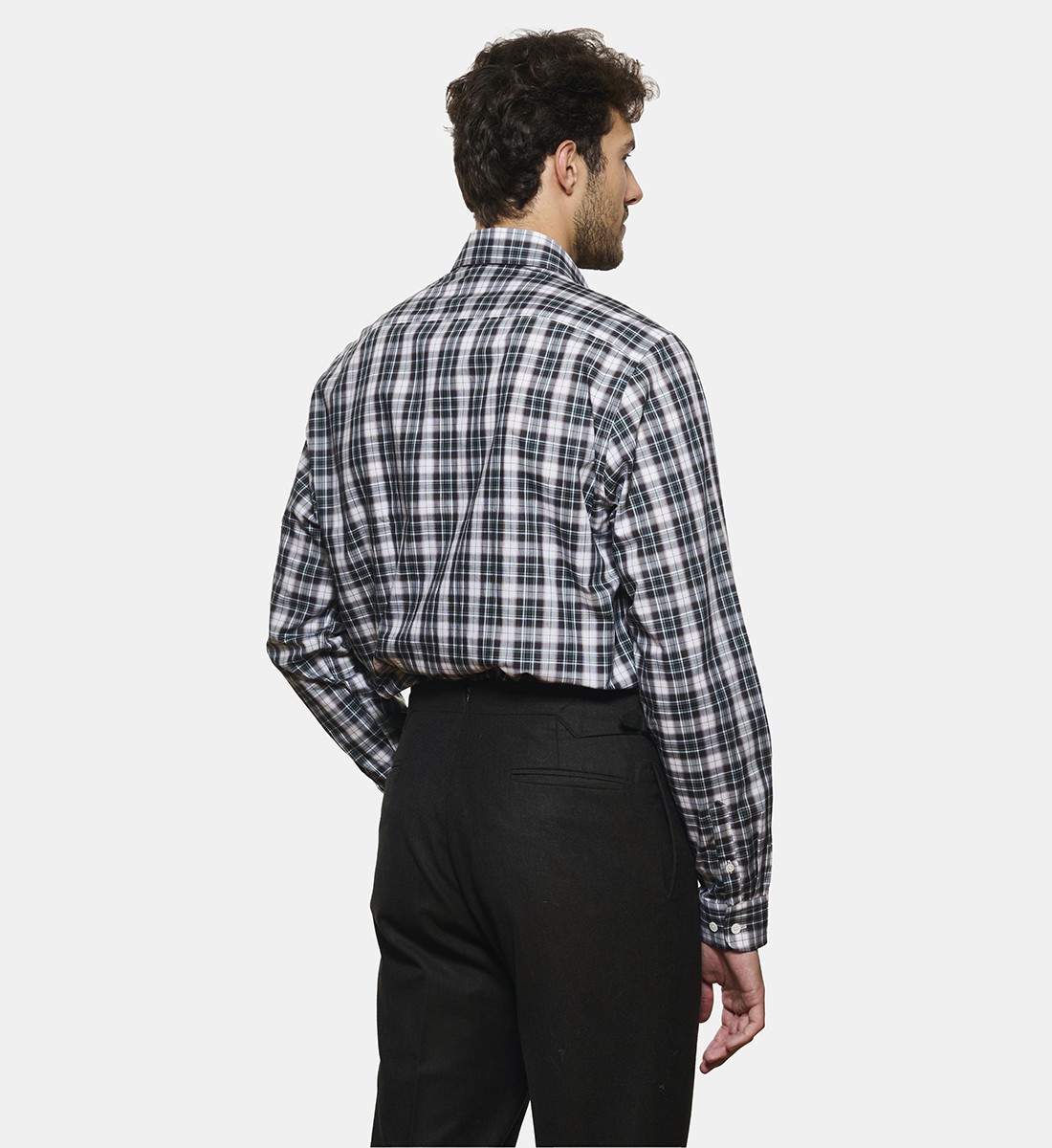 Chemise marron à carreaux
