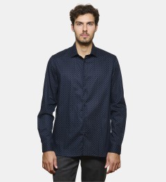 Chemise blanche à motif floral coupe droite