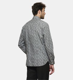Chemise vert à motif floral coupe cintrée