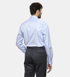 Chemise ciel en twill coupe droite