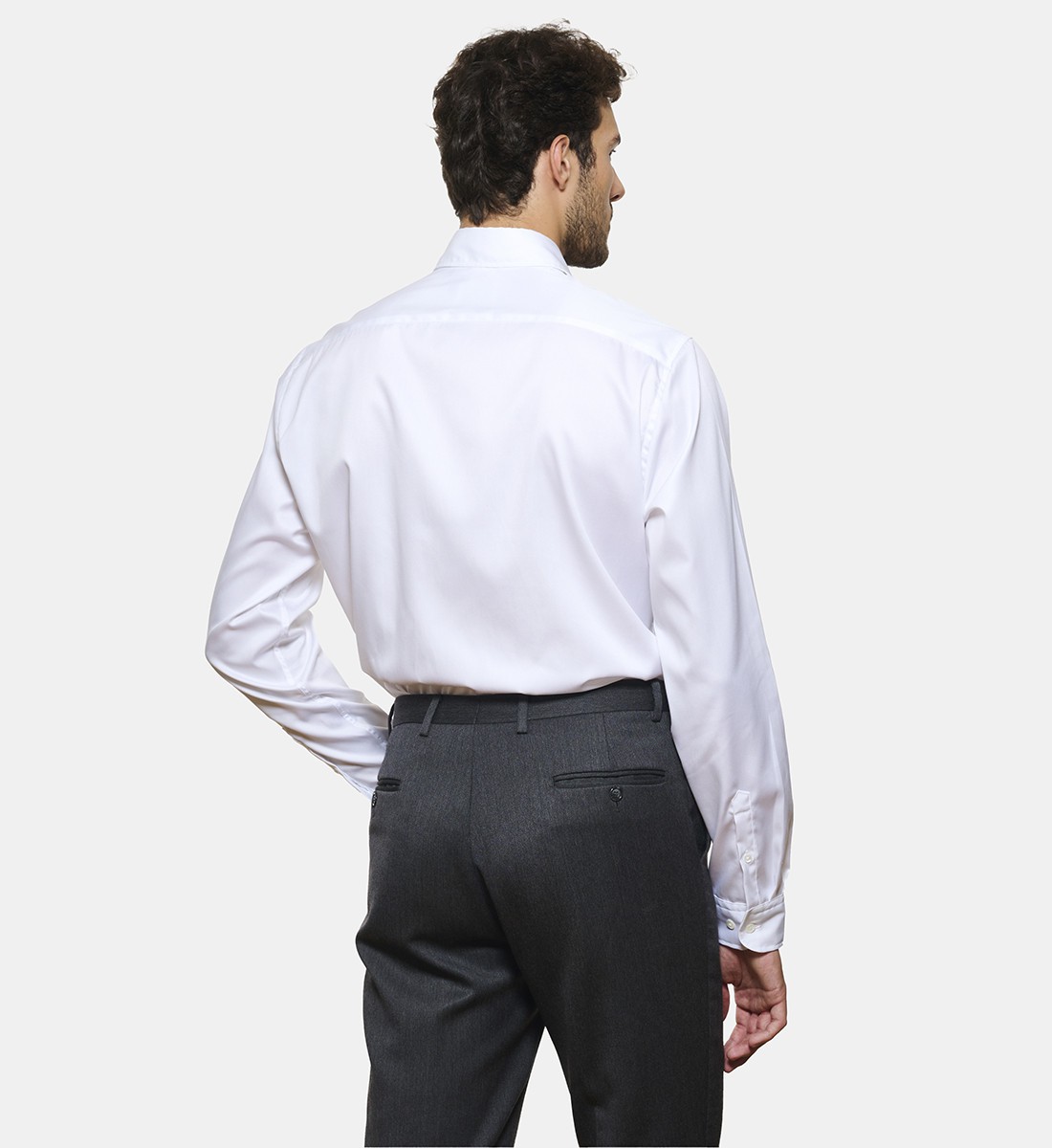 Chemise blanche en twill coupe droite