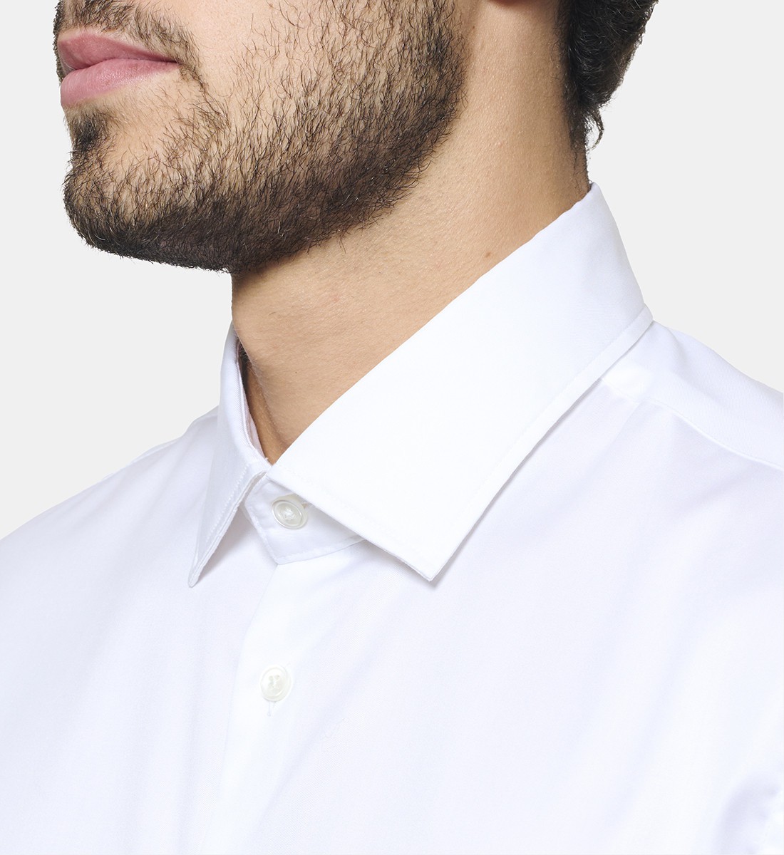 Chemise blanche en twill coupe droite