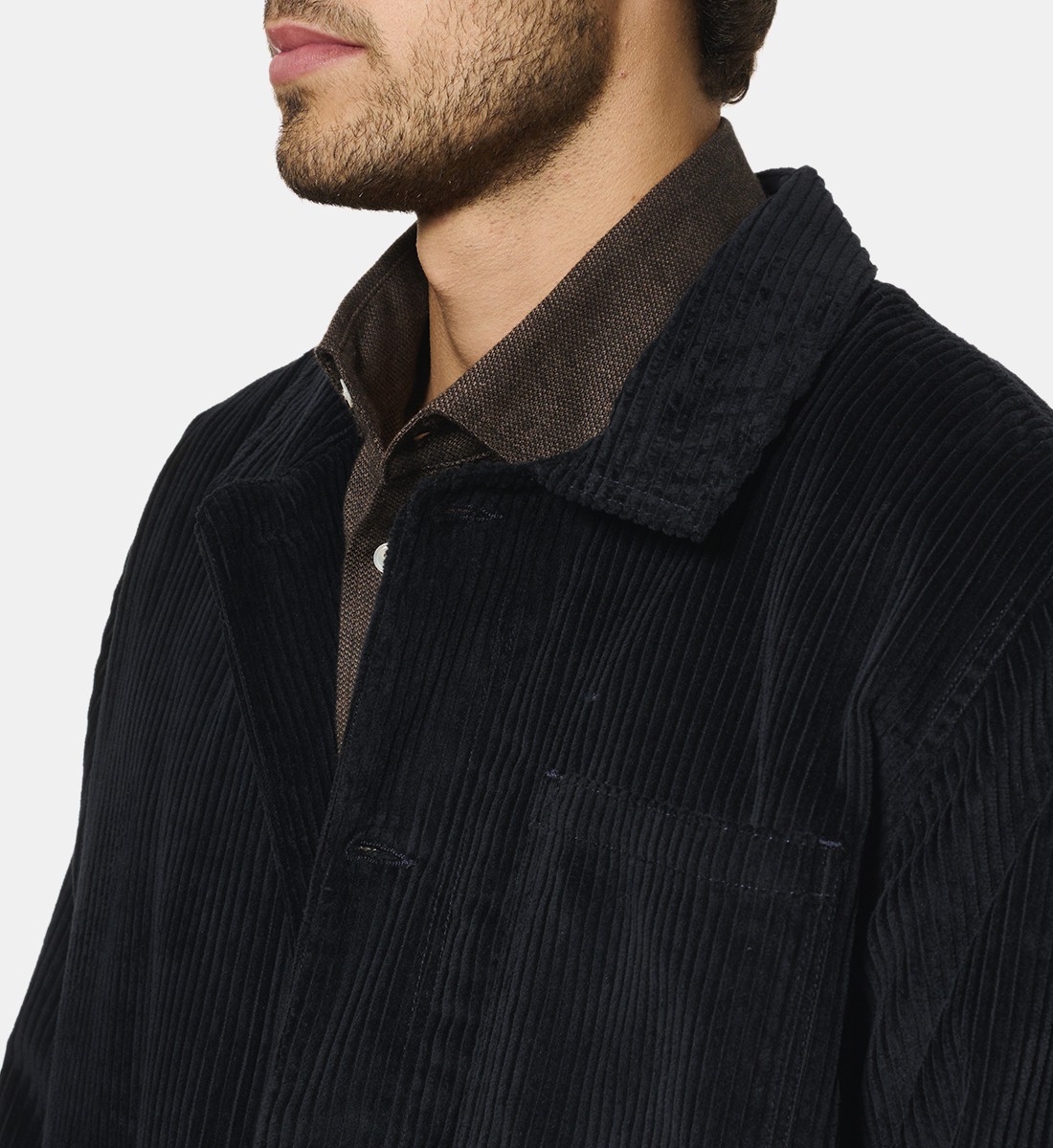 Veste worker en velours marine 100% coton