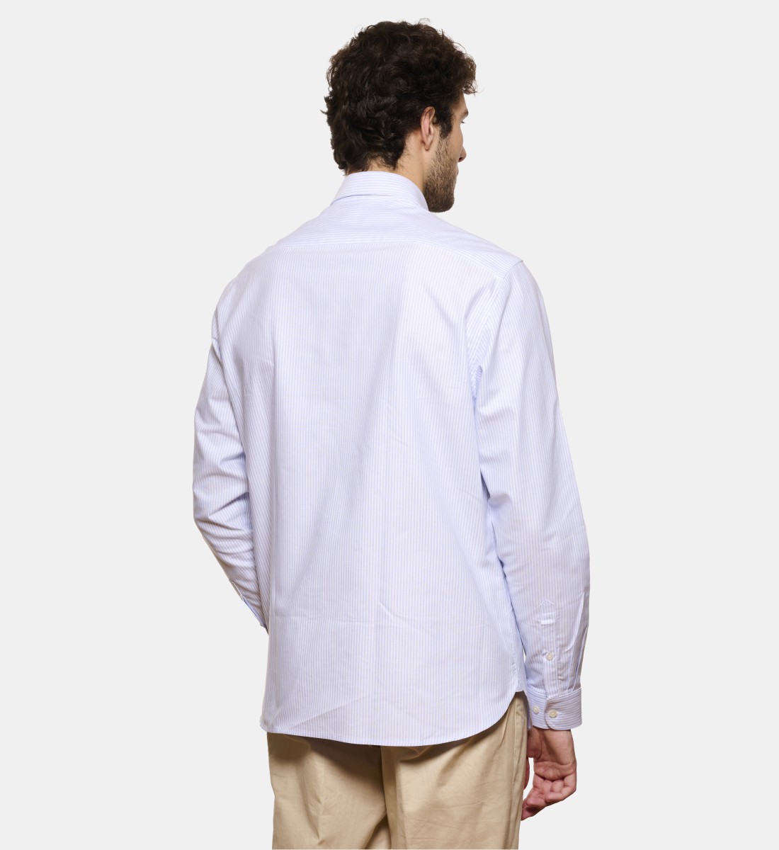 Chemise oxford ciel petit col boutonné coupe droite