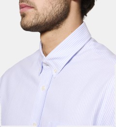 Chemise oxford ciel petit col boutonné coupe droite