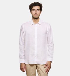Chemise en lin blanc coupe cintrée