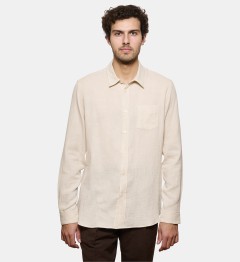 Chemise en gaze de coton ecru coupe droite