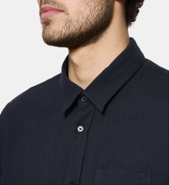 Chemise en gaze de coton marine coupe droite