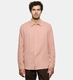 Chemise en gaze de coton rose coupe droite