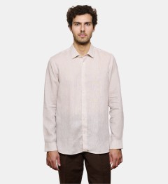 Chemise en lin beige coupe cintrée